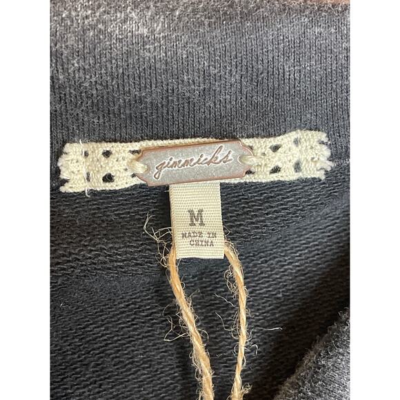 Gimmicks Pieced Sweater Jacket Washed Black Terry Zip Front jacket Sz M NWT - Picture 5 of 10